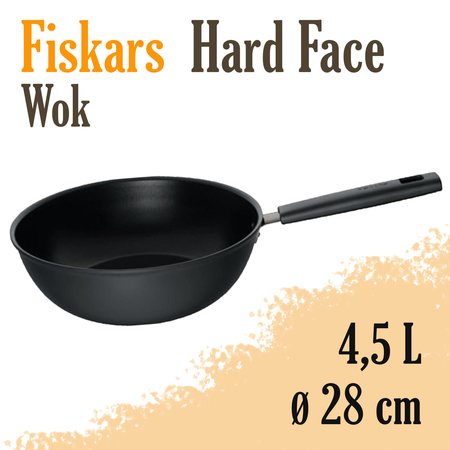 Fiskars Hard Face Wok Wokpfanne Pfanne Stielwok Aluminium Ø 28 cm 4.5 L 1052233