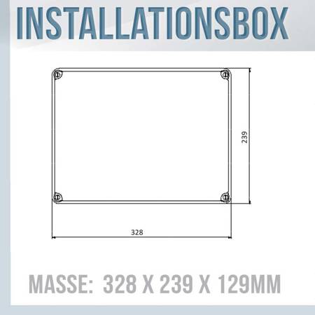 JUNCTION BOX SQUARE  Wasserdichte Box 239mm x 328mm x 129mm mit mattem Deckel