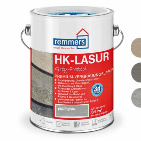 Remmers HK-Lasur Grey-Protect 5 L Holzlasur Holzschutz -Wassergrau