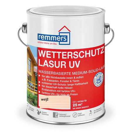 Remmers Wetterschutz Lasur UV 0,75 L Holzschutzgel - Weiß