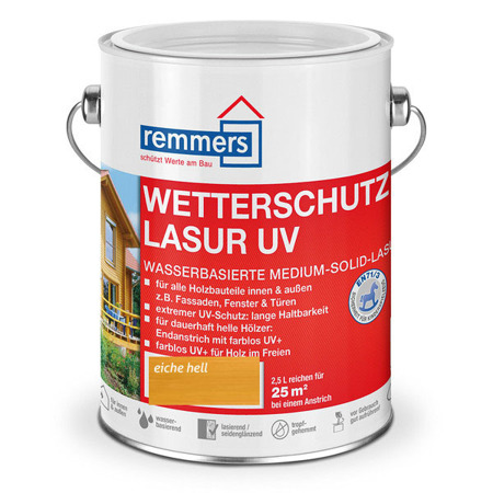 Remmers Wetterschutz Lasur UV 2,5 L Holzschutzgel - Eiche Hell