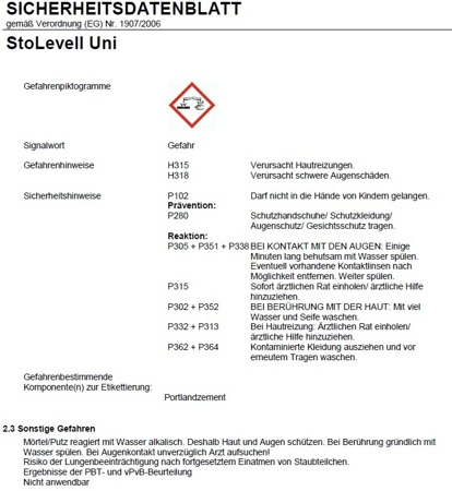 STO StoLevell Uni 25 kg Mineralischer Klebe und Armierungsmörtel Unterputz