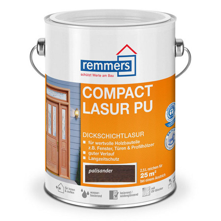 Remmers Compact-Lasur PU 0,75 L Dickschichtlasur Fenster & Türen - Palisander