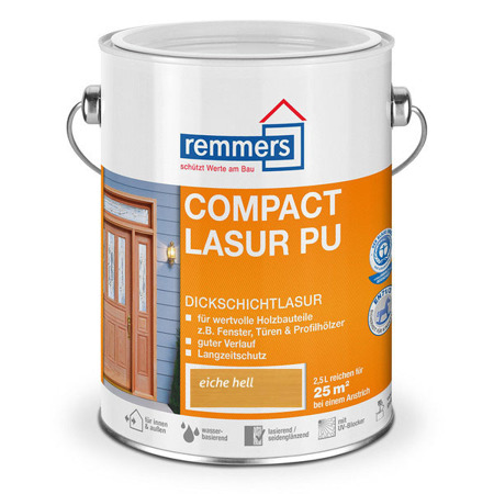 Remmers Compact-Lasur PU 2,5 L Dickschichtlasur Fenster & Türen - Dąb jasny