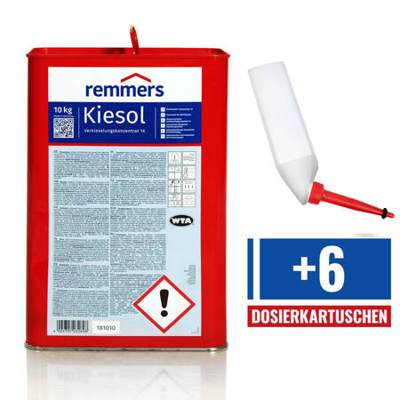 Remmers Kiesol zestaw bezrozpuszczalnikowy koncentrat krzemionkujący 10 KG+ 6 kartuszy dozujących