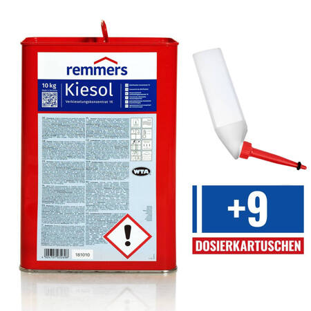Remmers Kiesol zestaw bezrozpuszczalnikowy koncentrat krzemionkujący 10 KG+ 9 kartuszy dozujących