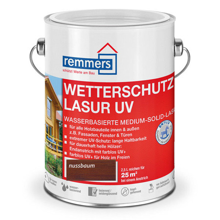 Remmers Wetterschutz Lasur UV 2,5 L -  orzech włoski